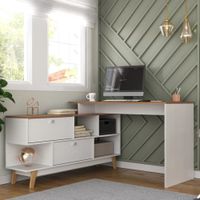 Escritorio Moderno con Organizador Carpenter color Blanco/Marrón TU MESITA