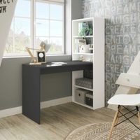 Escritorio con Estantes Moderno Ringo color Blanco/Negro TU MESITA