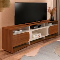 Mesa Moderna de TV Maverik color Marrón/Blanco 2 puertas TU MESITA
