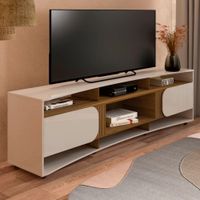 Mesa Moderna de TV Maverik color Blanco/Marrón 2 puertas TU MESITA