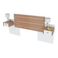 Cabecera de cama Margaret color Duna/Blanco con Veladores TU MESITA