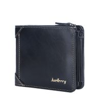 Billetera De Cuero Vegano D9190 De 3 Cuerpos Negra