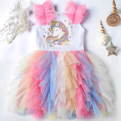 Vestido Princesa Vestidos De Unicornio Amazon Vestido Colorido De