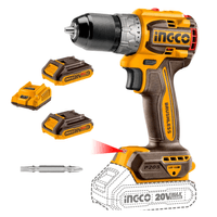 Taladro Atornillador chuck Metálico 1/2"" 60nm Brushless + 2 Baterías 2ah Ingco CDLI206021-FBCPK1222