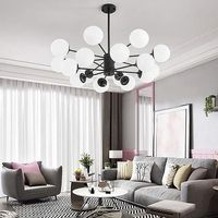 Lámpara 16 bombillas de Iluminacion vidrio pavonado E27