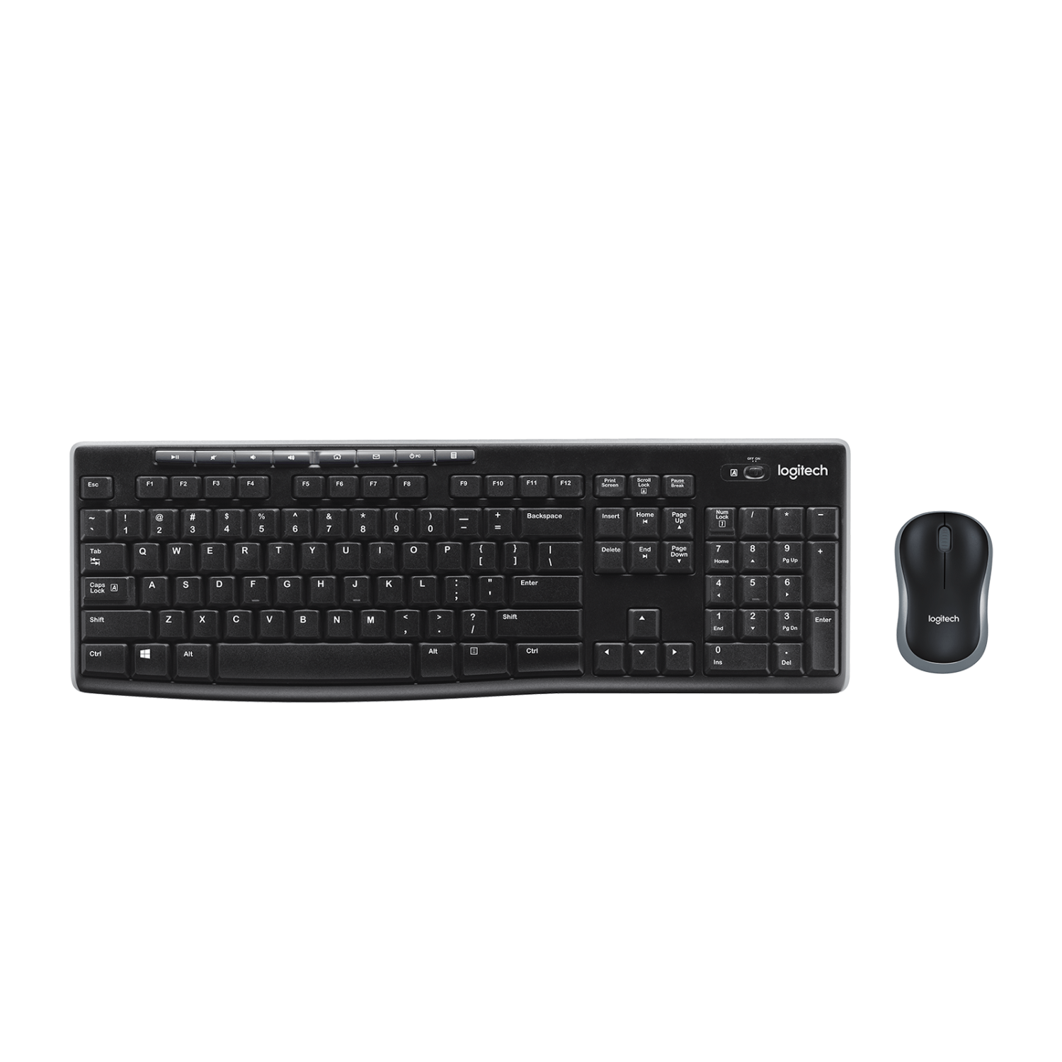 Teclado Logitech Y Mouse Mk270 Wireless Usb Black