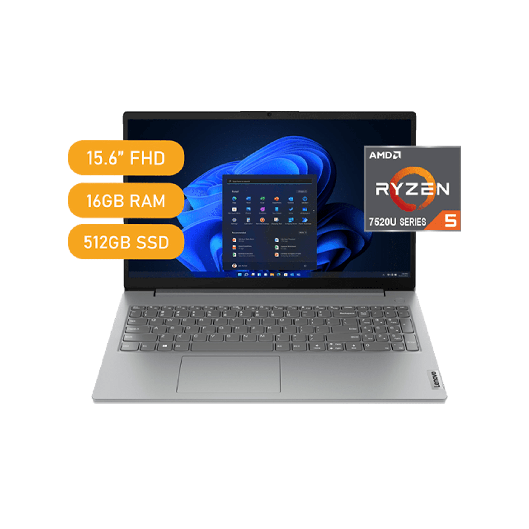 LAPTOP LENOVO V15 G4 AMN 15.6"" FHD TN/ AMD Ryzen 5 7520U/ 2.8-4.3 GHz/ 16GB DDR5/ 512GB SSD/ FREEDOS