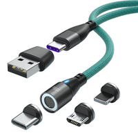 Cable Magnético 100w Greenport 6 En 1 / 360° - 2 Metros /  Verde
