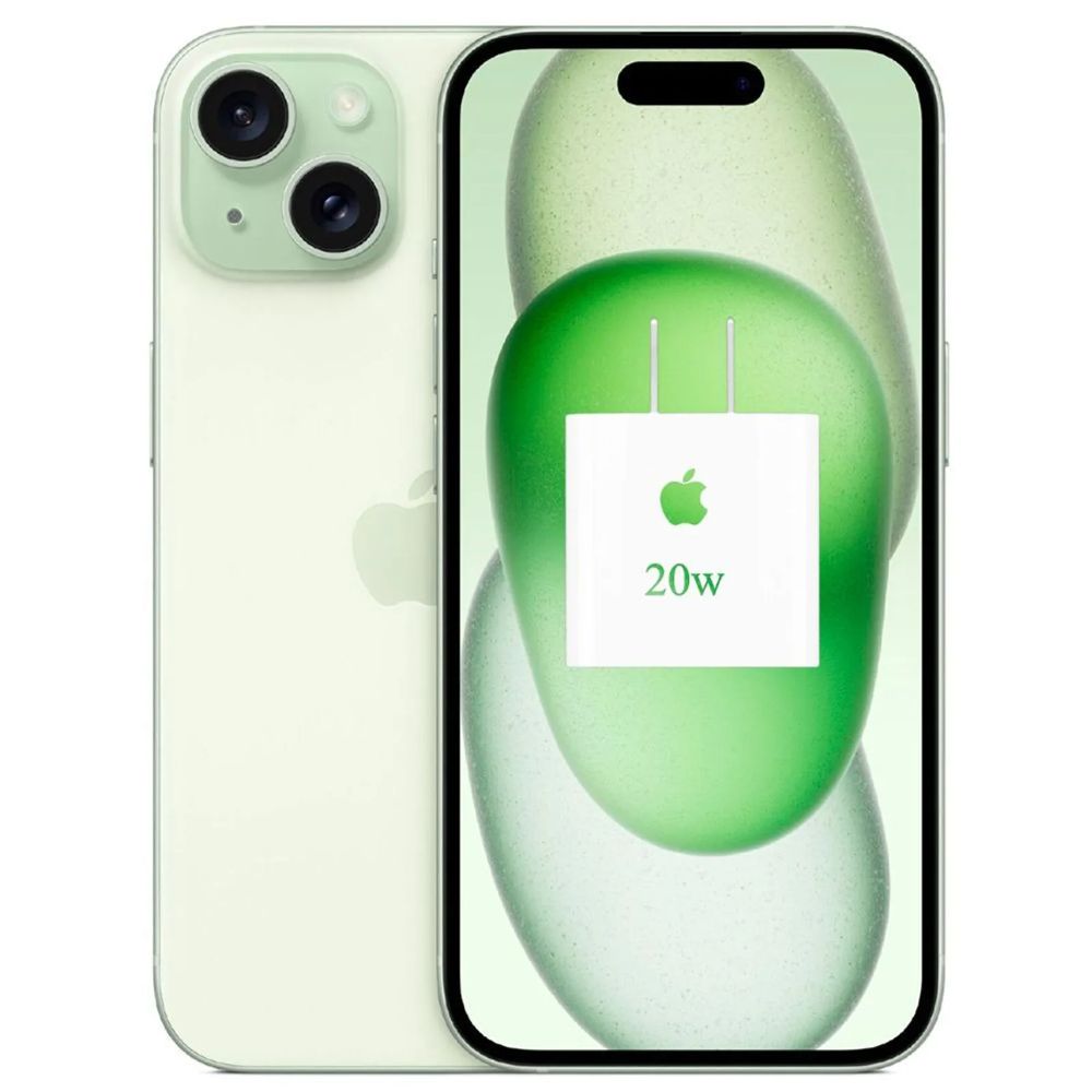 iPhone 15 128GB (Chip) - Green + Cargador 20w