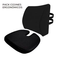 Cojín Lumbar para la Espalda y Cojín Asiento o Coxis Pack Ergotrade de Cojines Ergonómicos