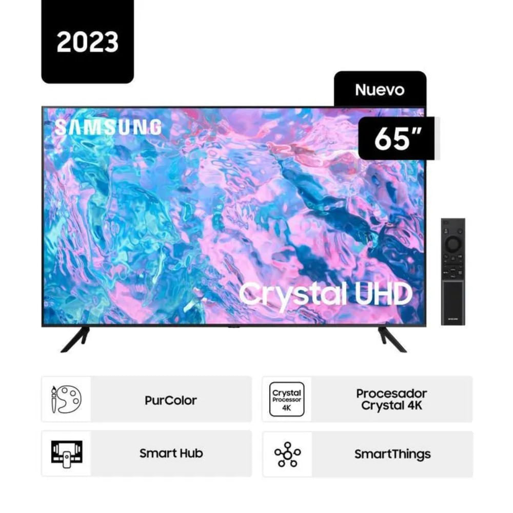 Televisor Smart Samsung 65" Crystal UHD - UN65CU7000G