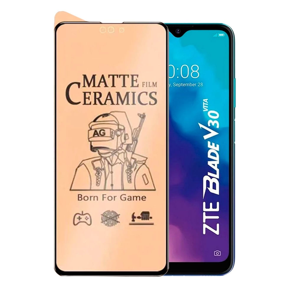 Mica para Zte V30 Vita Protector de Cerámica Mate Antishock Resistente a Caídas y Golpes