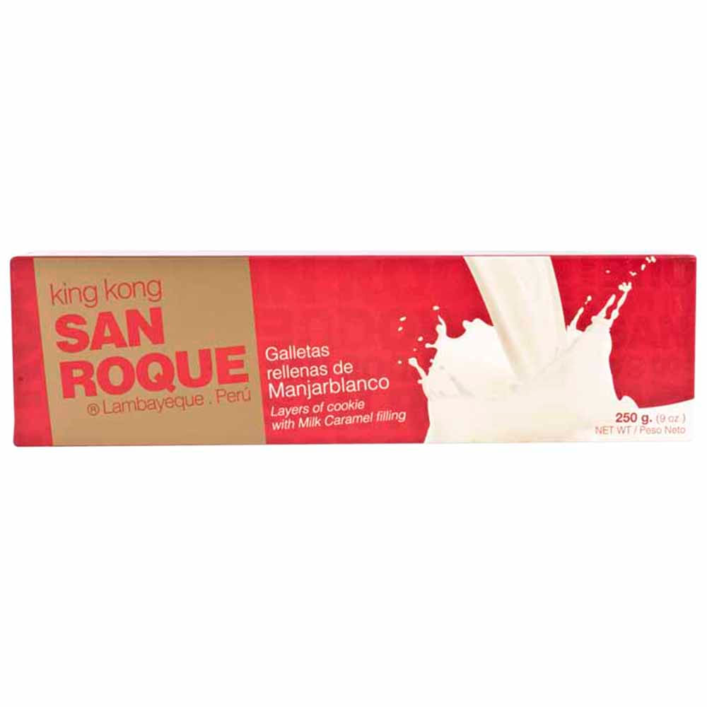 King Kong SAN ROQUE Galletas Rellenas con Manjar Blanco Caja 250g