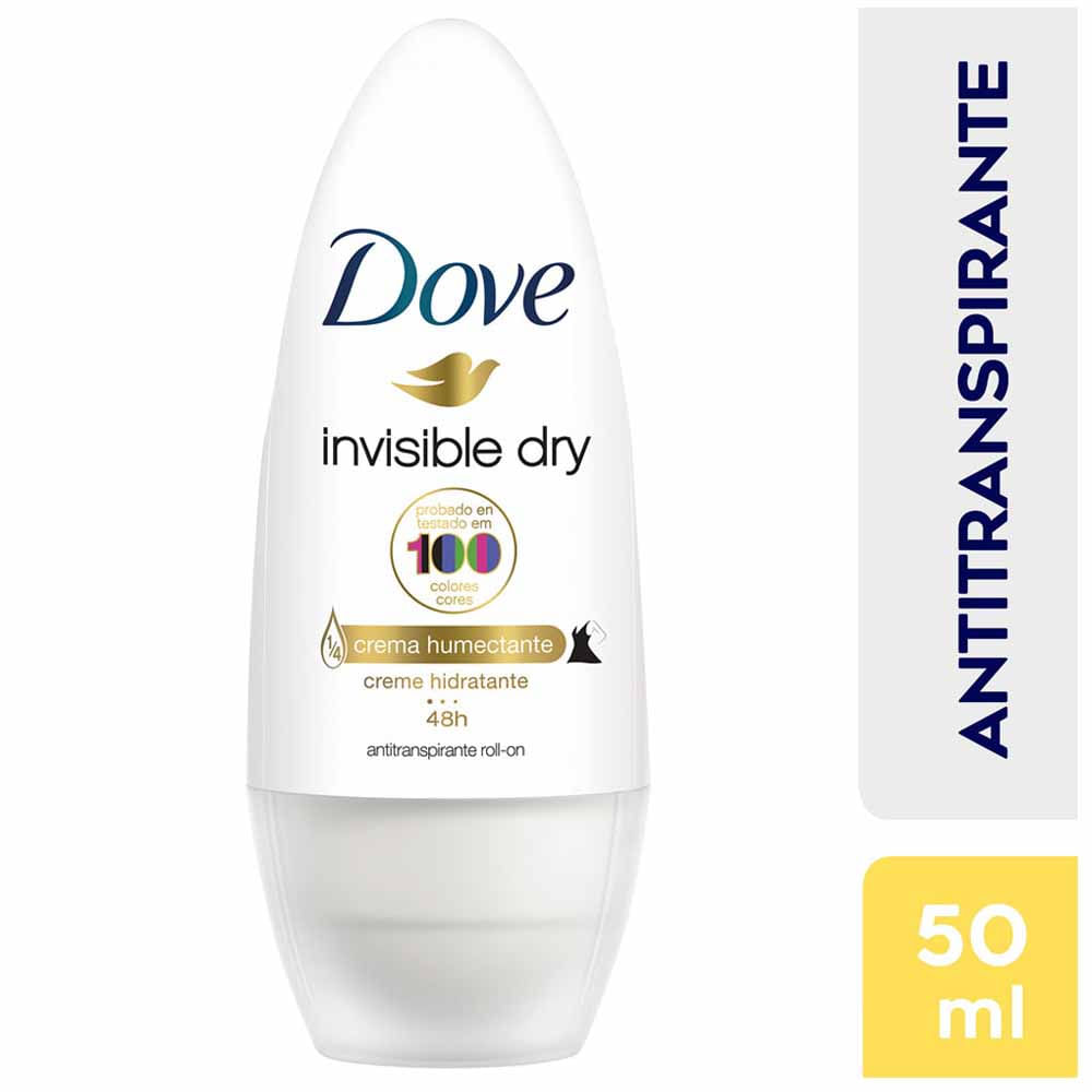 Desodorante para Mujer en Roll On DOVE Invisible Dry Frasco 50ml