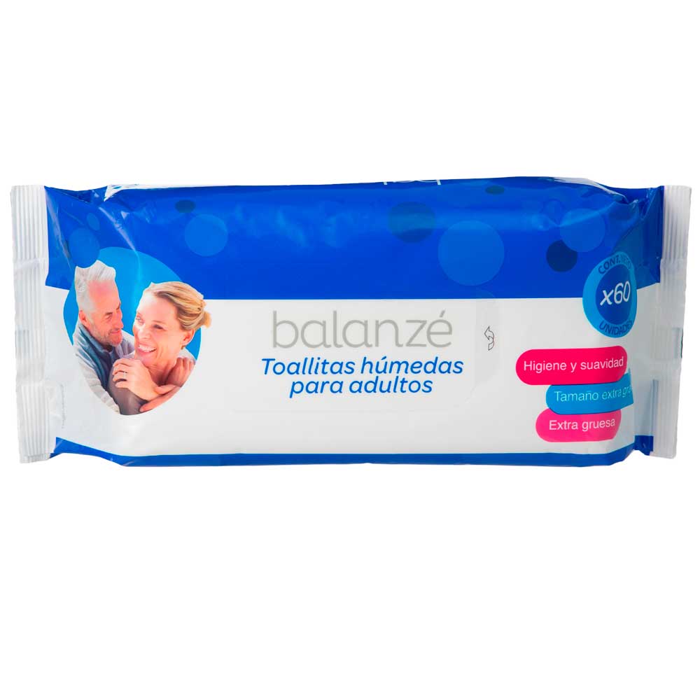 Toallitas Húmedas BALANZÉ Adulto Paquete 60un