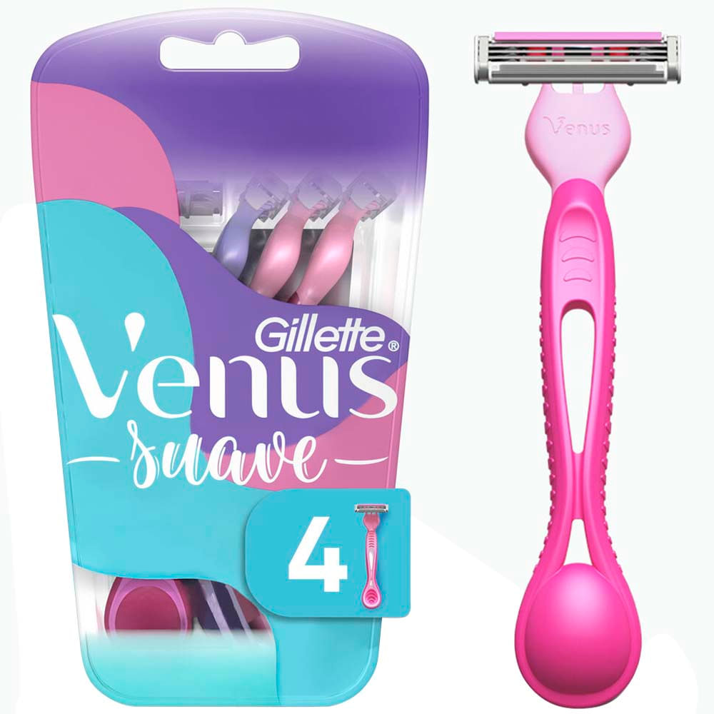 Máquina de Afeitar Desechable VENUS Suave Paquete 4un