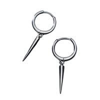 Aretes de Plata Bañado en Oro 18k Modelo Huggies Rock Stuff Negro