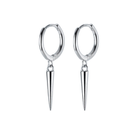 Aretes de Plata Bañado en Oro 18k Modelo Huggies Rock Stuff Plata