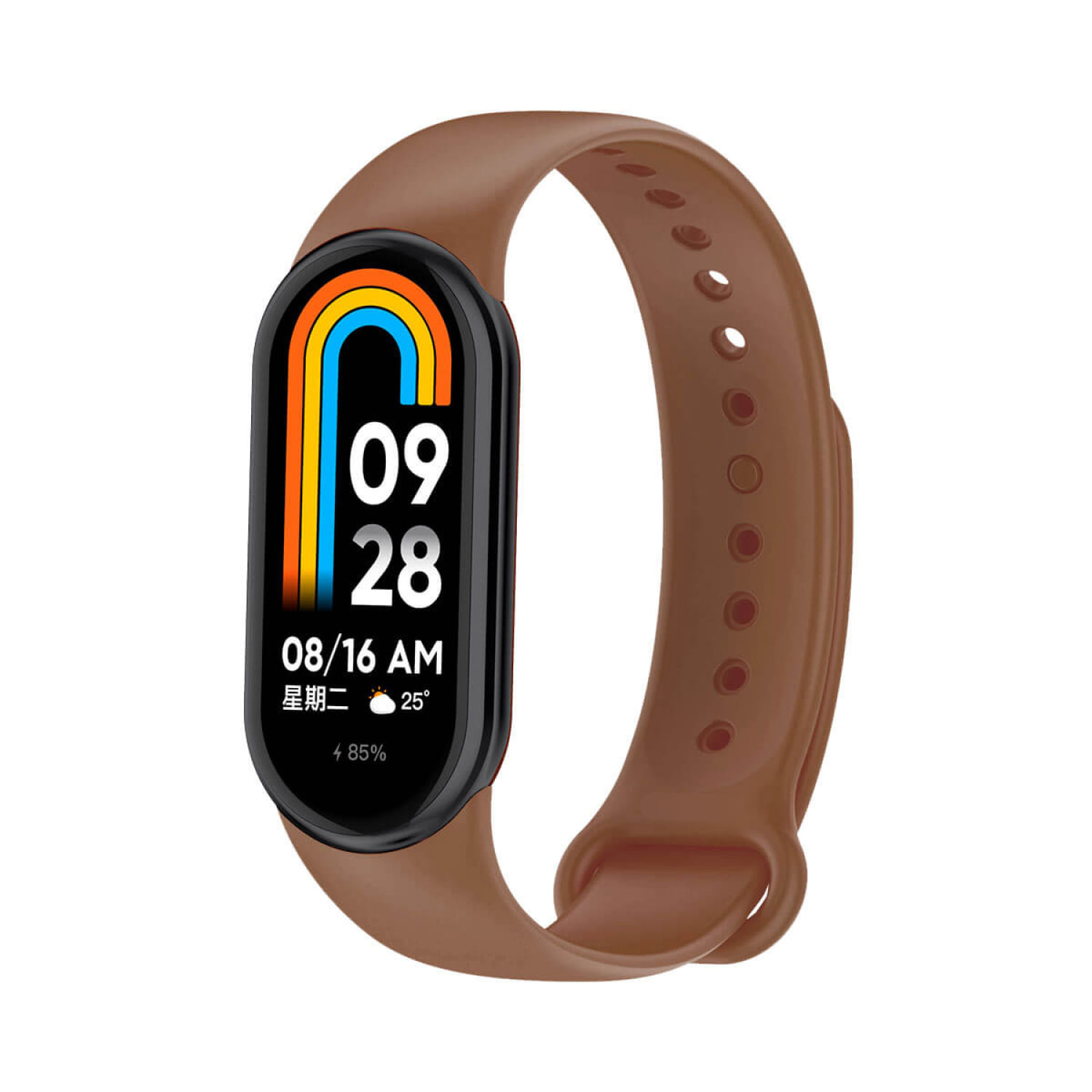 Correa Band Para Xiaomi Mi Band 8  De Silicona Marrón