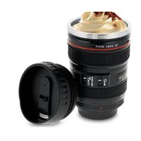 Taza Mug Lente Cámara Fotográfico Con Galletera  Negro