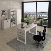 Escritorio Moderno Zamir color Blanco 2 cajones TU MESITA