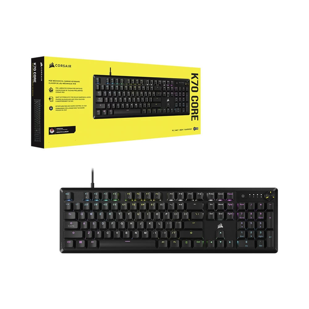 Teclado Gamer Corsair K70 RGB Core Mecanico Negro Español CH-910971E-SP