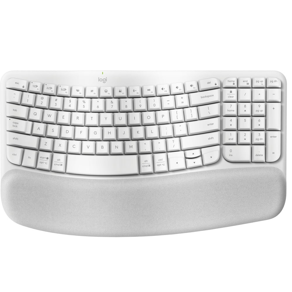 Teclado Logitech Wave Keys Inalambrico Bluetooth Blanco Español Ergonomico 920-012279