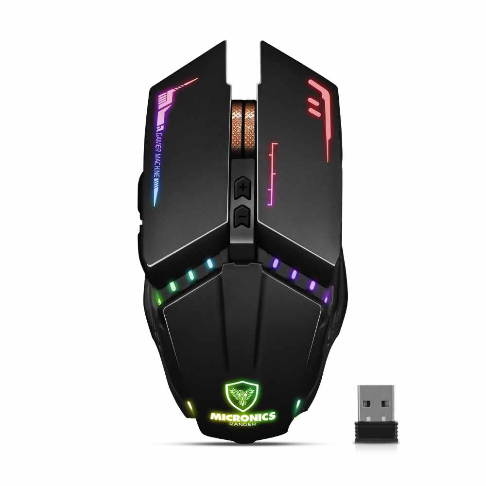 Mouse Gamer Inalámbrico Micronics Ranger MIC M828RX Negro