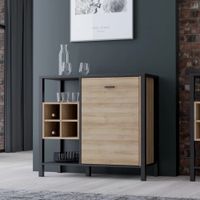 Comoda Moderna Draht Marron y Negro R&R MUEBLES
