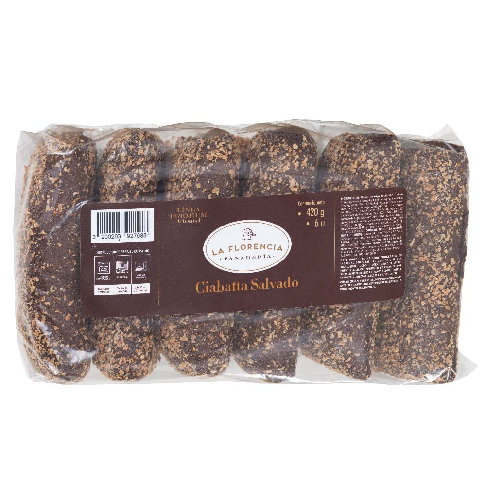 Pan Ciabatta Salvado LA FLORENCIA Bolsa 6un