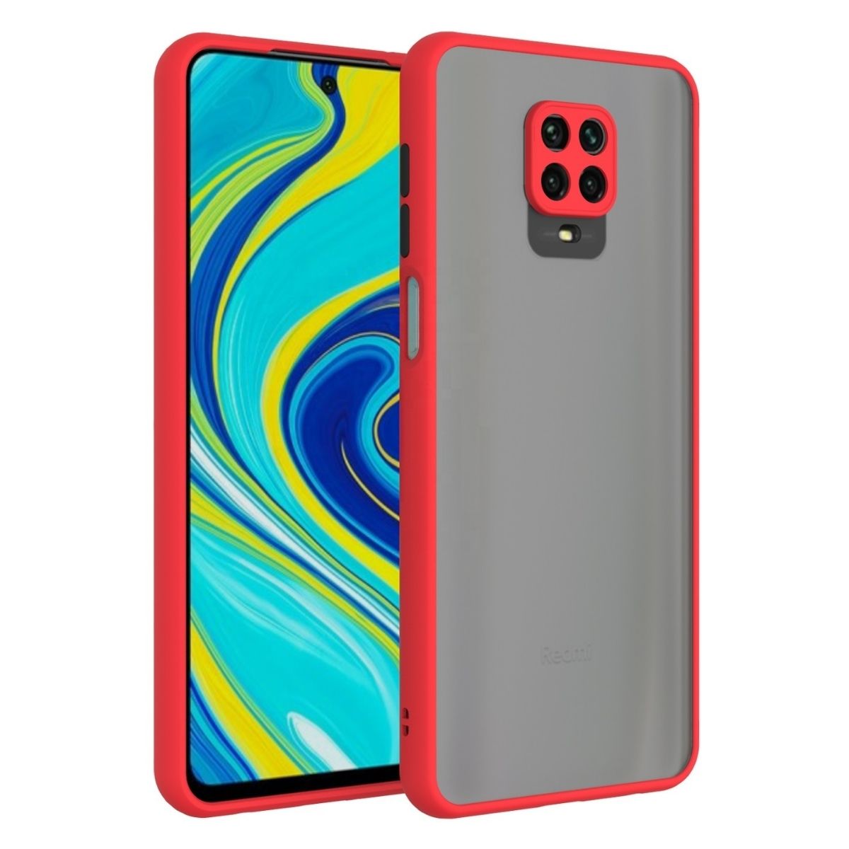 Case Funda Mate Ahumado Xiaomi Redmi Note 9s / 9 Pro Rojo