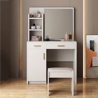 Tocador con Banqueta Moderno Trujillo Blanco R&R MUEBLES