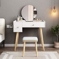 Tocador Vintage Loreto Blanco con Patas Natural R&R MUEBLES
