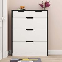 Zapatera Moderna Megan Negro-Blanco R&R MUEBLES