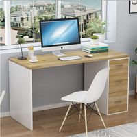 Escritorio Moderno Gary Marrón Claro - Blanco 3 Cajones R&R MUEBLES