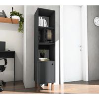 Librero Clásico Remy color Negro 1 puerta TU MESITA