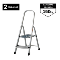 Escalera Tubular Plegable 2 Peldaños de Aluminio Truper 16763