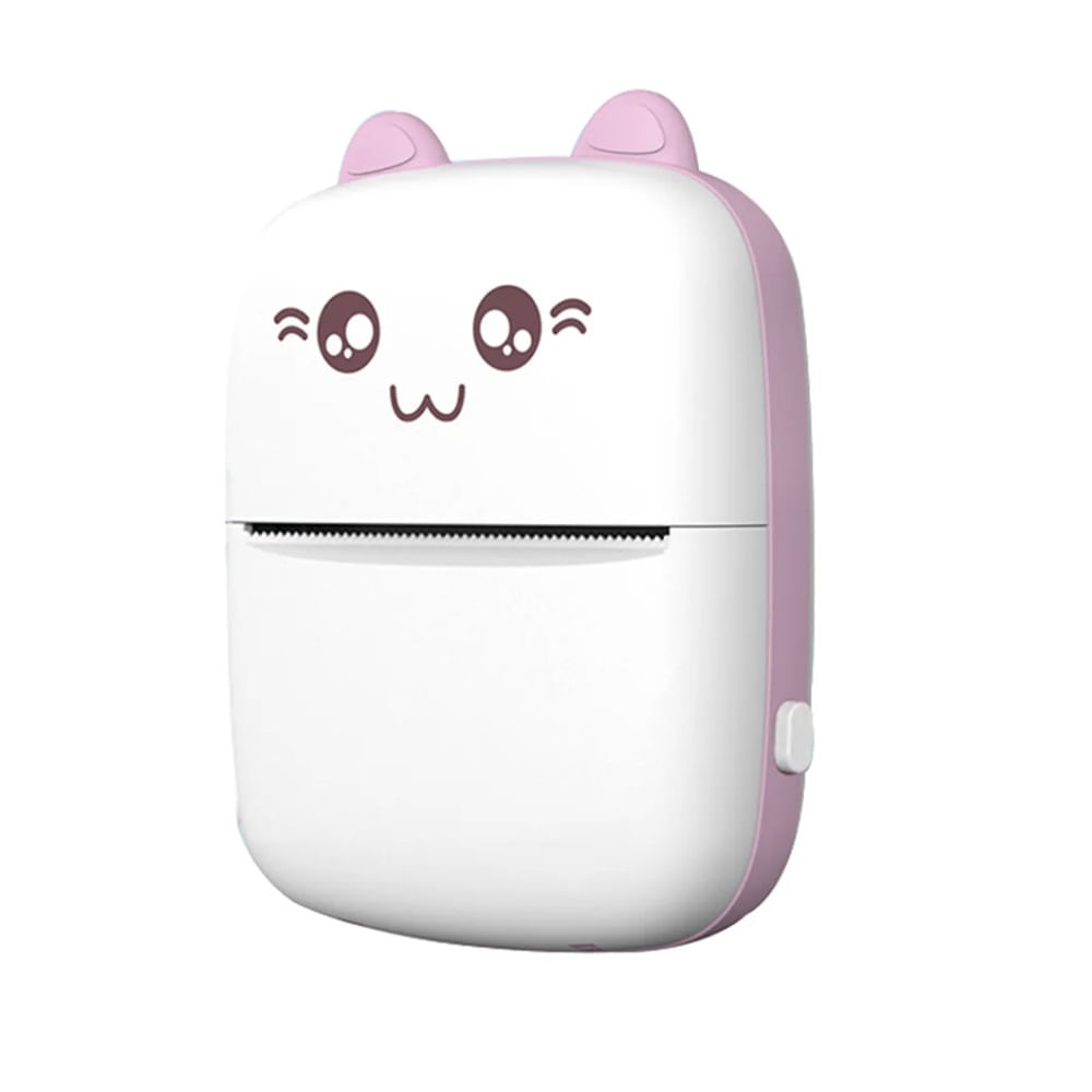 Impresora Térmica Inalámbrica BT 200dpi etiqueta foto USB Rosado