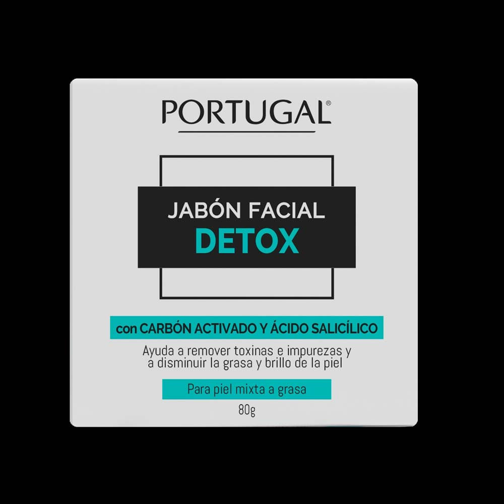 Jabón Facial PORTUGAL Detox Carbón Paquete 80g
