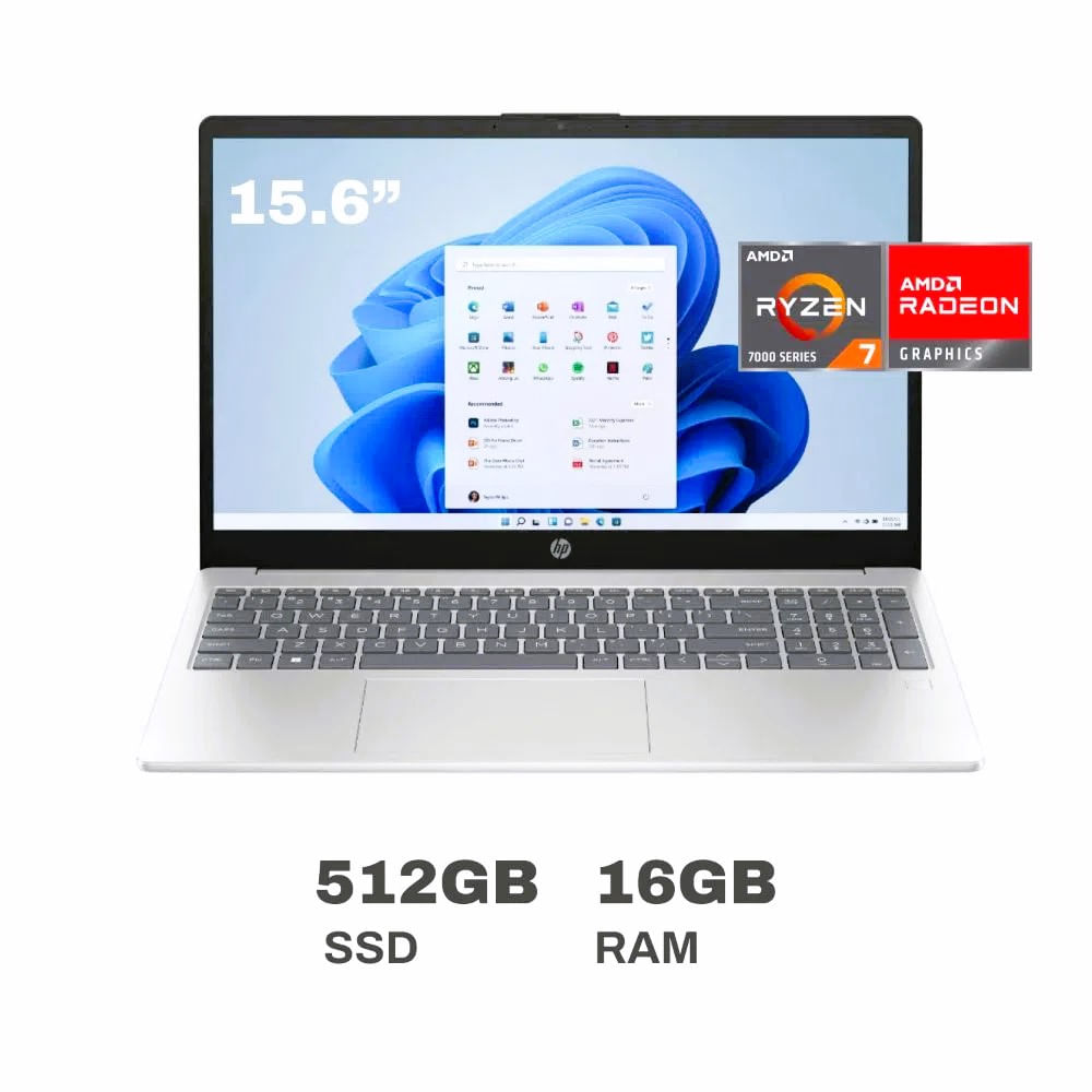 Laptop HP 15-fc0012la R7 7730U 16gb 512gb ssd 15.6 Fhd Plateado