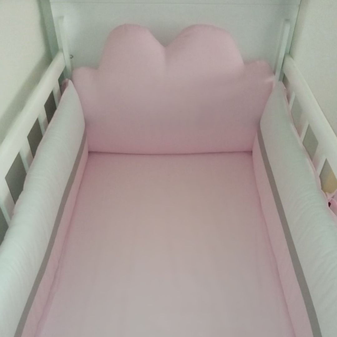 Protector Lateral Parachoques de Cuna BABYTU Diseño Nube cabecera