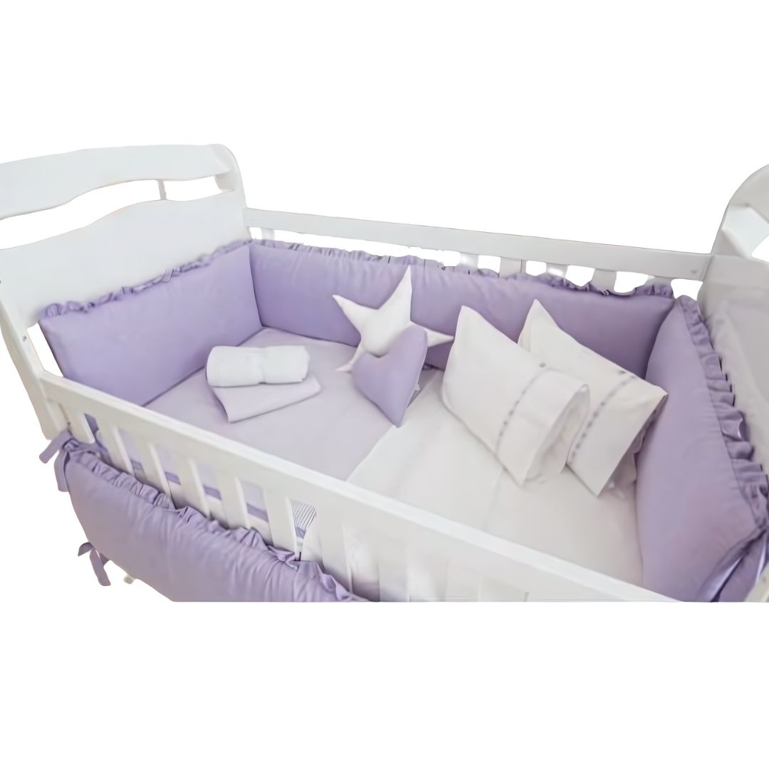 Protector Lateral Parachoques de Cuna BABYTU Diseño Clasico Lila
