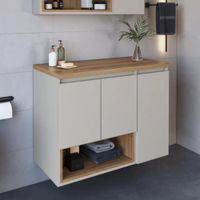 Mueble de Baño Flotante Luisa color Blanco/Duna 3 puertas TU MESITA