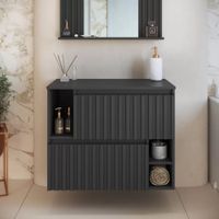 Mueble Moderno de Baño Iván color Negro 2 puertas TU MESITA