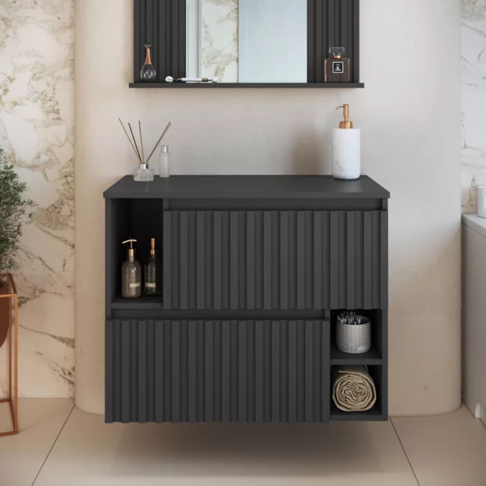 Mueble Moderno de Baño Iván color Negro 2 puertas TU MESITA