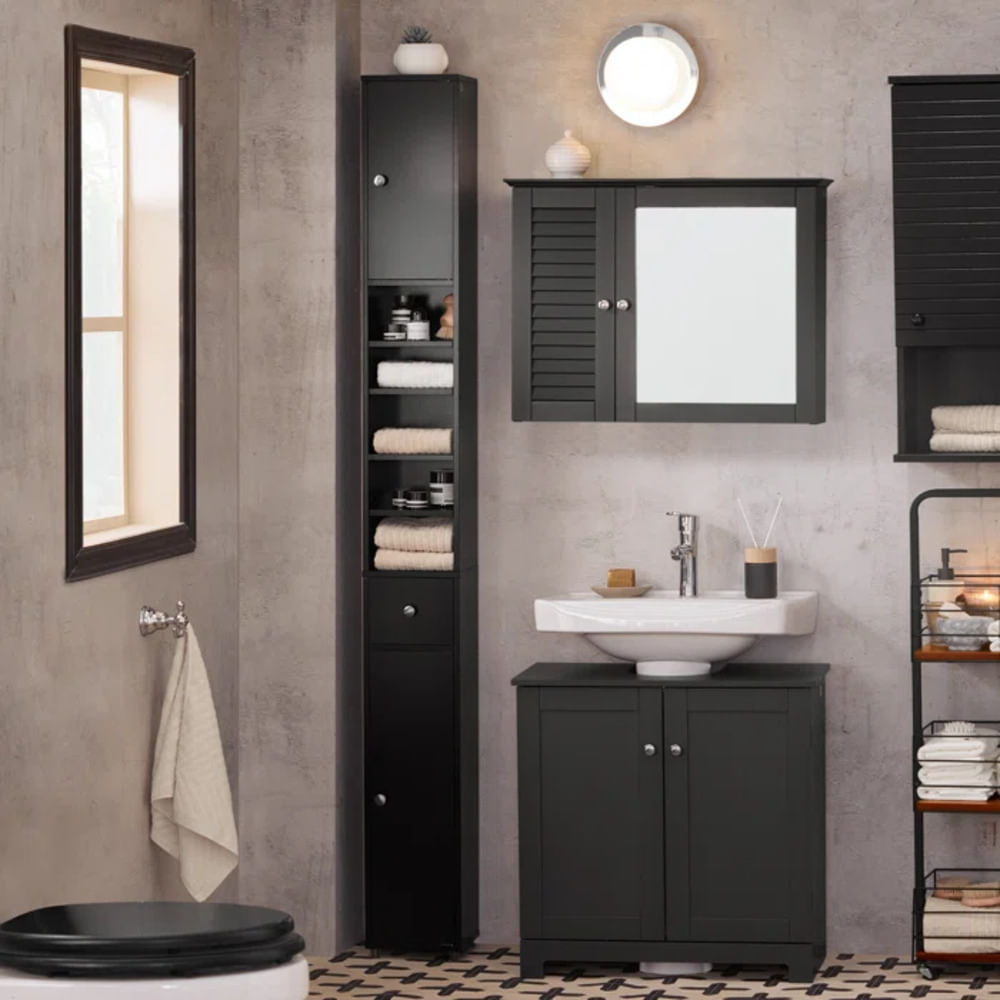 Mueble auxiliar de Baño Rossy color Negro TU MESITA