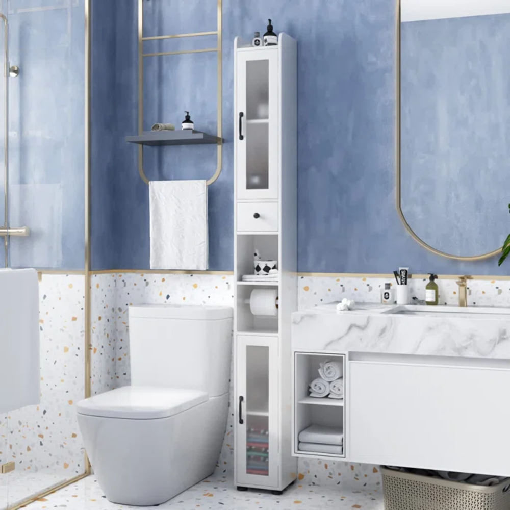 Mueble auxiliar de Baño Vertical Adonai color Blanco TU MESITA