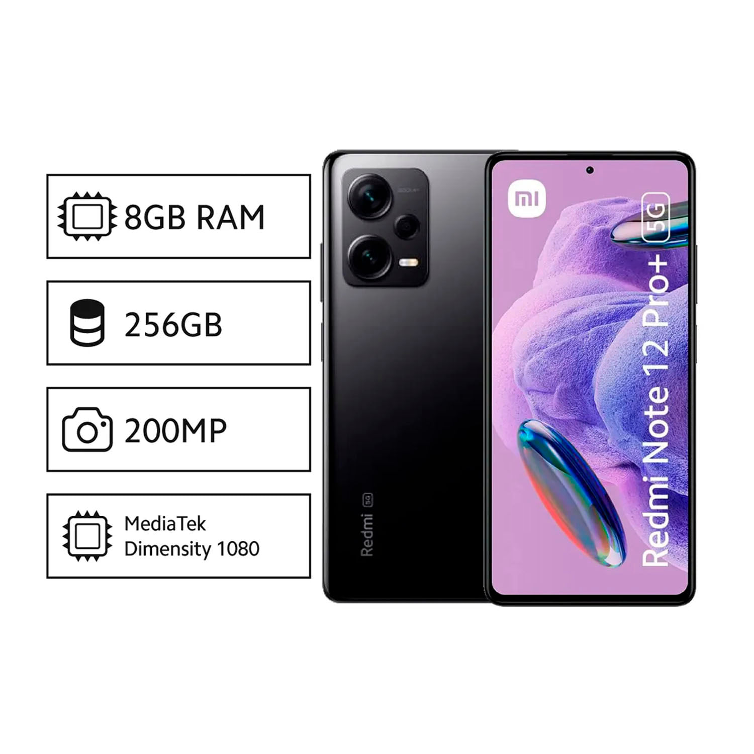 Celular Xiaomi Redmi Note 12 Pro+ 5G Midnight Black 8 256GB