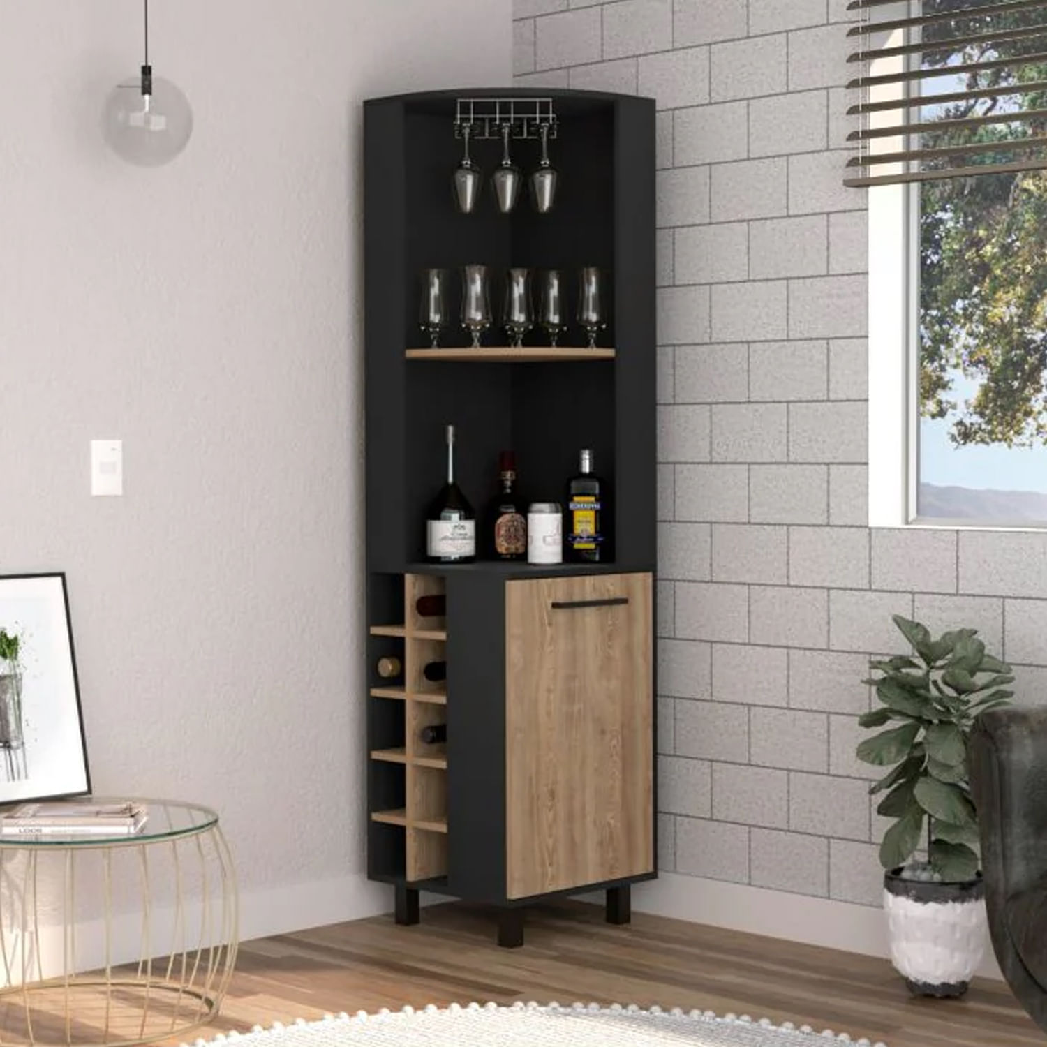 Mueble de Bar Carló Ventitas Home Color Negro y Duna