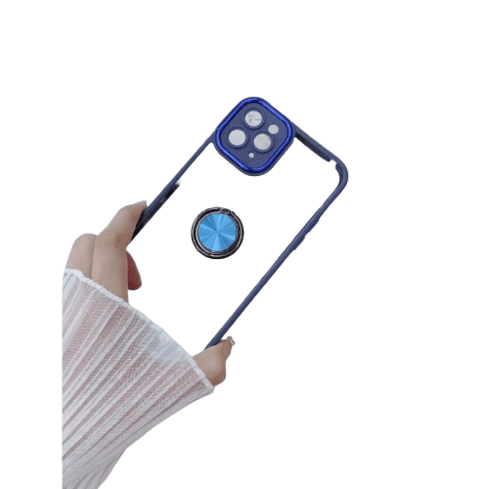 Funda Case para Samsung A50 Transparente Cromado Navy Antishock Resistente ante Caídas y Golpes